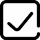 Checkmark icon in square box, representing completion, confirmation, or verified status